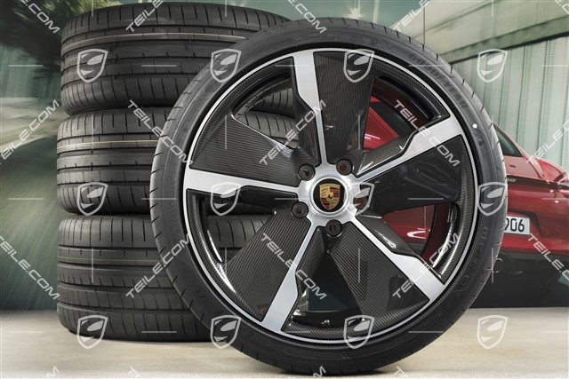 21" Exclusive Design Sommerräder Satz, Felgen 9,5J x 21 ET60 + 11,5J x 21 ET66 + Goodyear Sommerreifen 265/35 R21 + 305/30 R21, mit Carbon Aeroblades