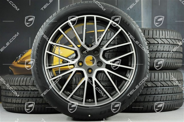 21" koła letnie Cayenne RS Spyder, komplet, felgi 9,5J x 21 ET46 + 11,0J x 21 ET49 + opony letnie Pirelli P Zero 285/40 R21 + 315/35 R21