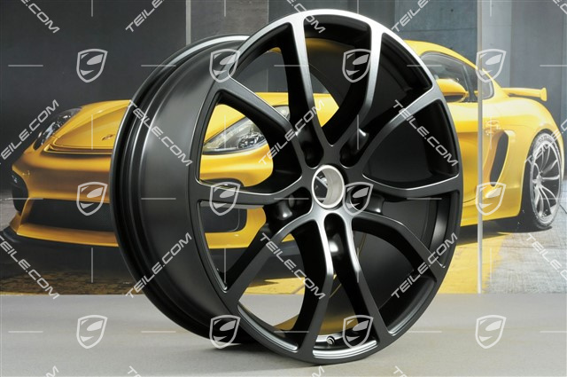21" Komplet felg Cayenne Exclusive Design, 11J x 21 ET58 + 9,5J x 21 ET46, czarny satynowy mat