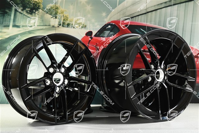 20"+21" Carrera Exclusive Design Felgensatz, Felgen 8,5J x 20 ET50 + 11,5J x 21 ET79, schwarz hochglanz