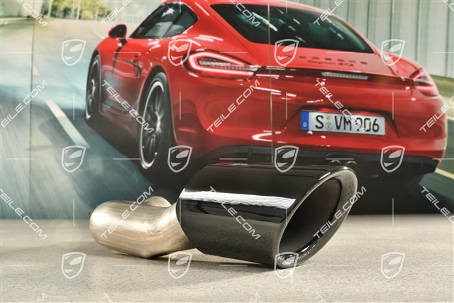 Końcówka rury wydechowej, wewnętrzna, czarna, L