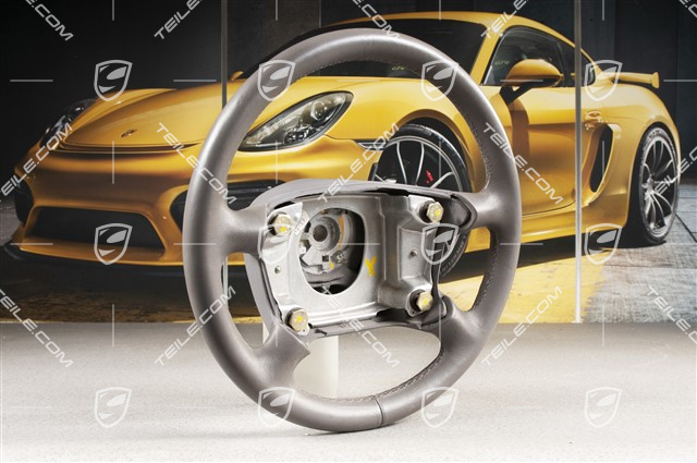 Kierownica 4- ramienna, skóra, Klasyczny szary