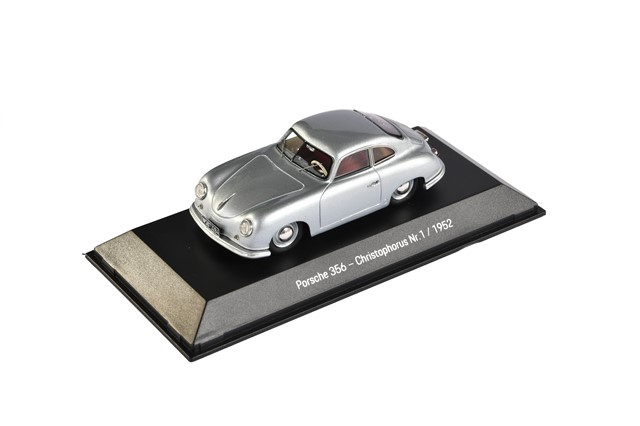 Modellauto Porsche 356, Christophorus No. 1, 1952, silber, Maßstab 1:43