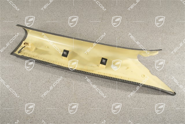 Górna część słupka A, Alcantara, czarna, L