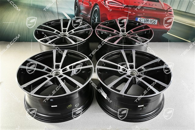 22" Felgensatz Cayenne Coupe Sport Design, 10J x 22 ET48 +11,5J x 22 ET52, schwarz hochglänzend