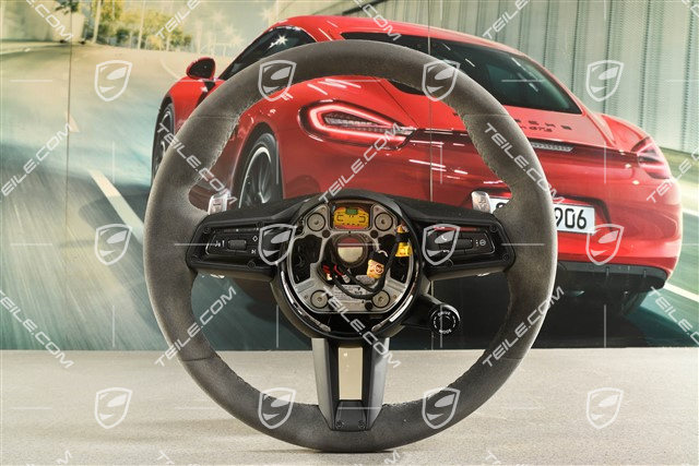Sportlenkrad 3-Speichen, Beheizbar, Alcantara Race Tex, Schwarz / Sport Chrono Paket Plus