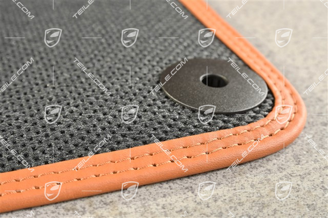 Fußmattensatz, schwarz/orange