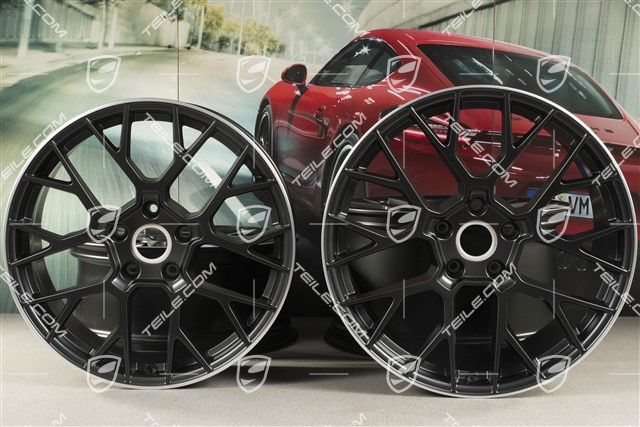 20+21" Felgensatz RS Spyder, Felgen: vorne 8,5J x 20 ET53 + hinten 11,5J x 21 ET67, schwarz seidenmatt