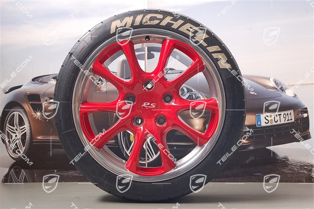 18" komplet felg GT3 RS, lakierowane na czerwono, Felgen 11J x 18 ET63 + 8,5J x 18 ET40