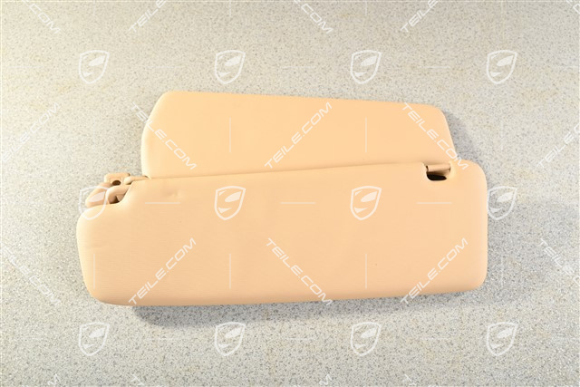 Sonnenblende, Spiegel beleuchtet, Kunstleder, Luxorbeige, R