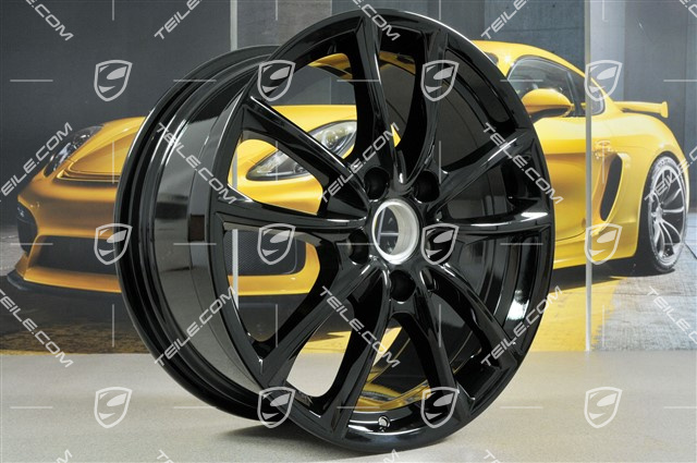 19" wheel rim set Panamera S, 9J x 19 ET64 + 10,5J x 19 ET62, black high-gloss
