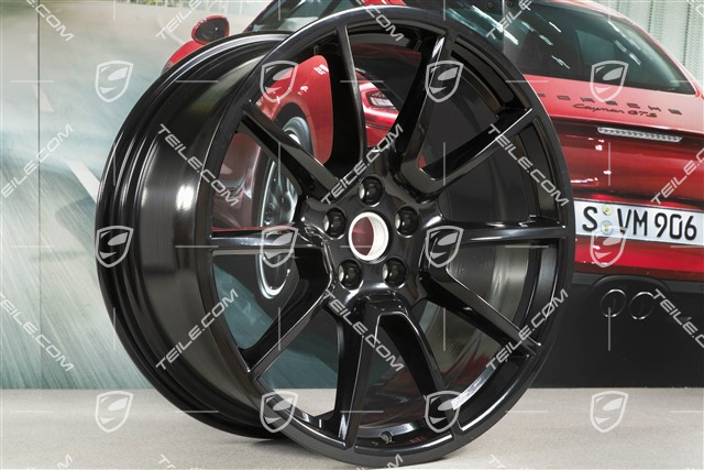 20-inch alloy wheel Macan SportDesign, 9J x 20 H2 ET 26 + 10J x 20 H2 ET19, black high gloss