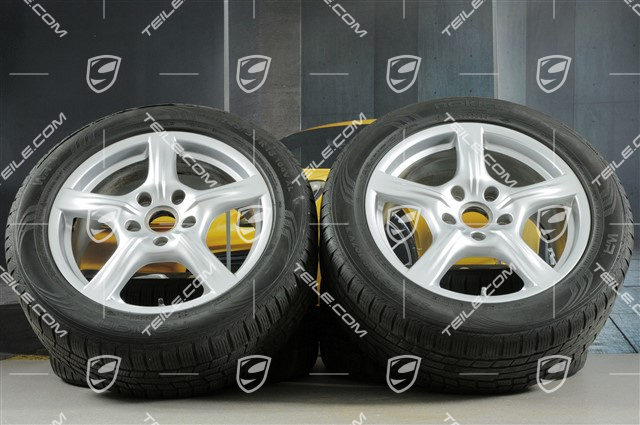 18" Panamera Winterräder Satz, 8J x 18 ET 59 + 9J x 18 ET 53 + NEUE Nokian Winterreifen 245/50 R18 + 275/45 R18, mit RDK-Sensoren