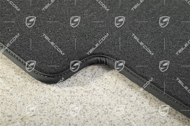 Kofferraumwendematte mit Nubukeinfassung, Teppich / Velours Schwarz