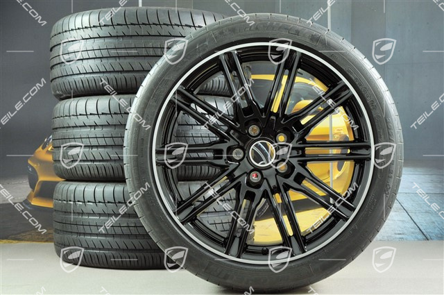 21" Sport Edition Sommerräder Satz, schwarz, Hochglanz, 4x Felgen 10J x 21 ET 50 + 4x Reifen 295/35 R 21 107Y XL, mit RDK