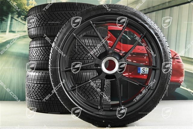 20"+21" Carrera GTS winter wheel set, with central locking, wheel rims 8,5J x 20 ET50 + 11J x 21 ET82 + NEW Goodyear winter tyres 245/35 R20 + 305/30 R21, with TPMS, Anthracite Grey