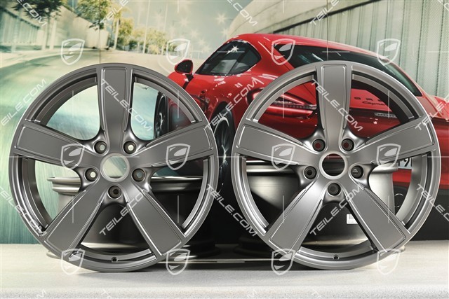 20" Komplet felg Carrera Sport, 8,5J x 20 ET57 + 10,5J x 20 ET51, platynowy satynowy półmat