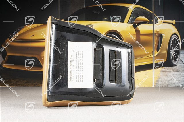 Back seat lower / cushion, Cabrio, Draped leather, Savanna beige, L