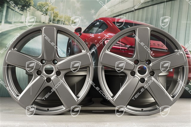 21" komplet felg Cayenne Sport Classic, 10J x 21 ET50, platynowy - matowa satyna