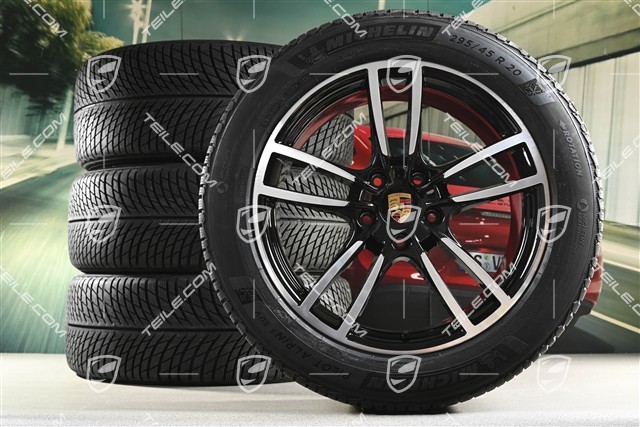 20" Cayenne Sport Winterräder Satz, Felgen 9J x 20 ET50 + 10,5J x 20 ET64 + Michelin Winterreifen 255/55 R20 + 295/45 R20, mit RDK-Sensoren