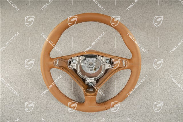 Lenkrad, 3-Speichen, Tiptronic, Braun/natur