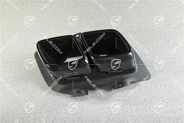 Turbo S, Exhaust system tail pipe, 4-pipe look, Black chrome, R