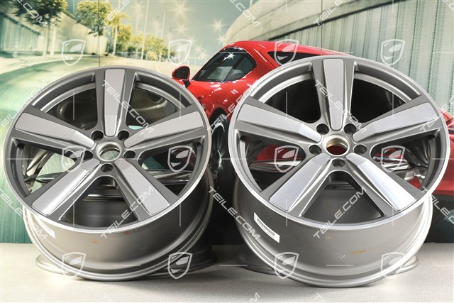 22" Felgensatz Cayenne Exclusive Design Sport, 10J x 22 ET48 +11,5J x 22 ET61, Platinsilber