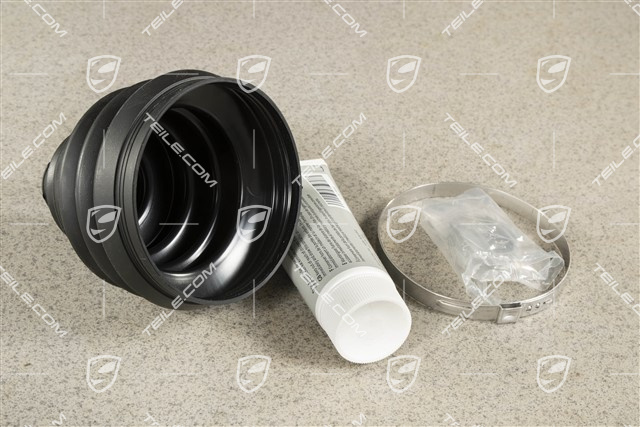 Front axle drive shaft repair kit / Dust boot / rubber bellow, spring, washer, grease, Outer