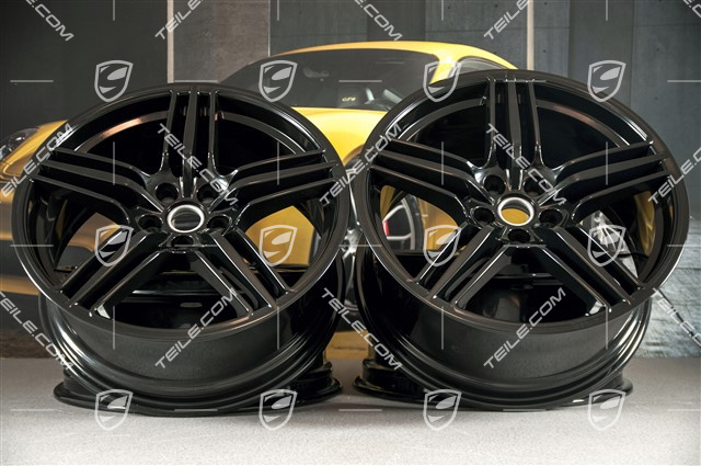 19" Komplet felg Macan Design, 8J x 19 ET21 + 9J x 19 ET21, czarny wysoki połysk