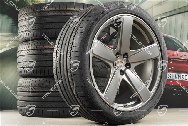 21-inch "Sport Classic" Platinum summer wheels set, rims 9J x 21 ET26 + 10J x 21 ET19, summer tyres 265/40 R 21 + 295/35 R 21, with TPMS