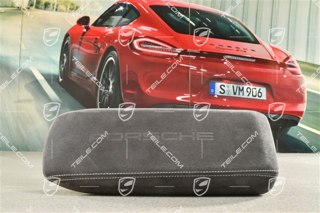 Dekiel / blenda podłokietnika / tunelu środkowego, Alcantara z wytłoczonym napisem „PORSCHE”, czarny