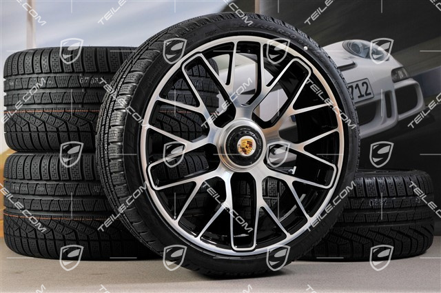 20" Turbo S central locking winter wheel set for Turbo S / GTS, wheels 8,5J x 20 ET51 + 11J x 20 ET59 + Pirelli Sottozero II winter wheels 245/35 R20+295/30 R20, TPMS