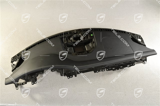 Dashboard trim, upper part, leather, black