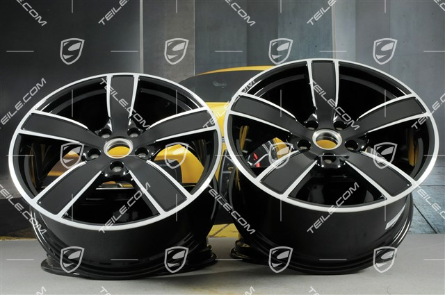 20-inch wheel rim set Carrera Sport, 8,5J x 20 ET57 + 10,5J x 20 ET51, black high gloss