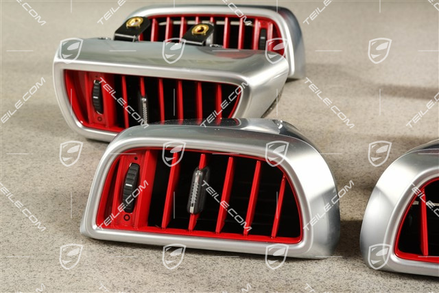 Air vents, set, galvano silver/red