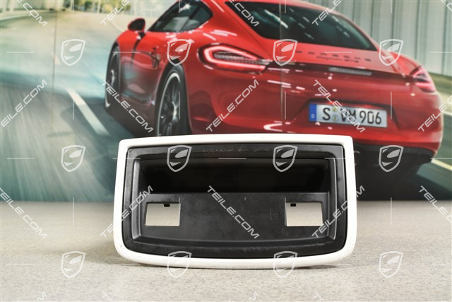 Trim in centre console, rear, heated seats, Satin aluminium