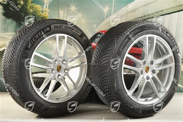 20-inch Cayenne Sport winter wheel set, rims 9J x 20 ET50 + 10,5J x 20 ET64 + Michelin winter tyres 255/55 R20 + 295/45 R20, with TPMS