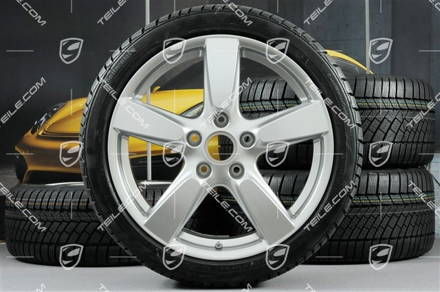 19" Winterräder Satz "Cayman S", Felgen 8J x 19 ET57 + 9,5J x 19 ET45 + Continental WinterContact TS 830P Winterreifen 235/40 R19 + 265/40 R19, ohne RDK-Sensoren