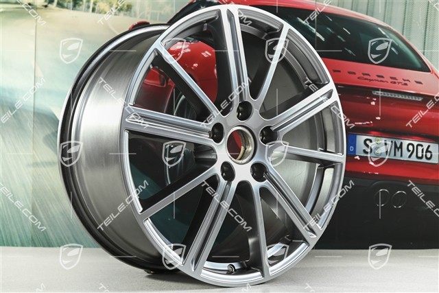 20" wheel rim set Panamera Turbo, 9.5J x 20 ET71 + 10.5J x 20 ET71, Adamantium