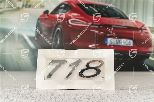 Schriftzug / Abzeichen / Emblem Aufkleber 718, Verchromt