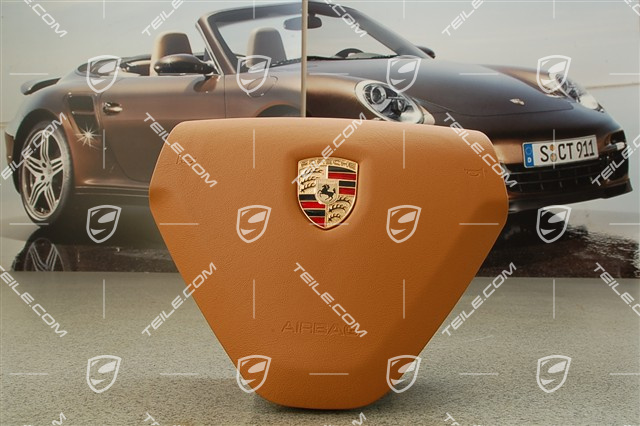Airbag, 3-spoke, leather, brown/natural Airbag, 3-spoke, leather, brown/natural