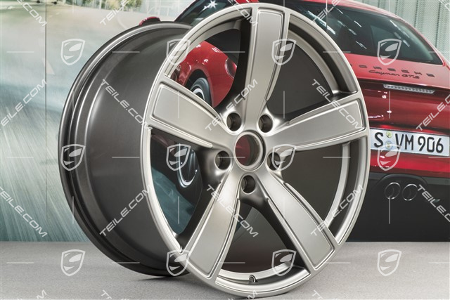 20" Felgensatz Carrera Sport, 8,5J x 20 ET49 + 11,5J x 20 ET56, Platinum Seidenmatt