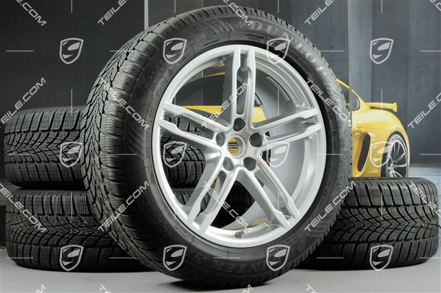 19" "Macan Turbo" Winterräder Satz, Felgen 8J x 19 ET21 + 9J x 19 ET21 + Dunlop Winterreifen 235/55 R19 + 255/50 R19, mit RDK-Sensoren