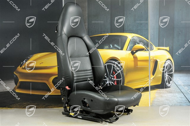 Seat, manual adjustable, heating, leather/Leatherette, Black, damage, R