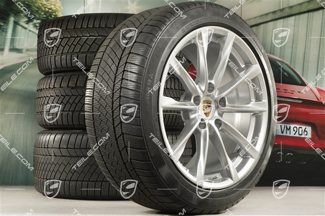 19" Boxster S Winterräder Satz, Felgen 8J x 19 ET57 + 10J x 19 ET45 + Continental WinterContact  TS 830P Winterreifen 235/40 R19 + 265/40 R19, DOT/Bj. 2018, Reifenprofil 7mm