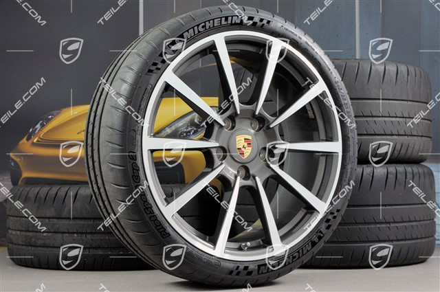 20" Komplet kół letnich Carrera Classic II, 8,5J x 20 ET51 + 11J x 20 ET70 + NOWE opony letnie Pirelli 245/35 ZR20 + 295/30 ZR20, z czujnikami ciśnienia