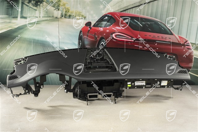 Schalttafelverkleidung, Oberteil, Leder, Schwarz