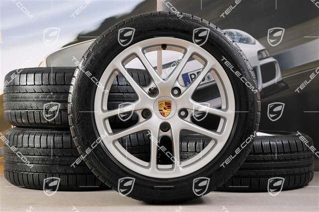 17" Komplet kół zimowych Cayman, przednie felgi 6,5J x 17 ET55 + tylne 8J x 17 ET40 + NOWE opony zimowe 205/55 R17 + 235/50 ZR17, bez czujników RDK