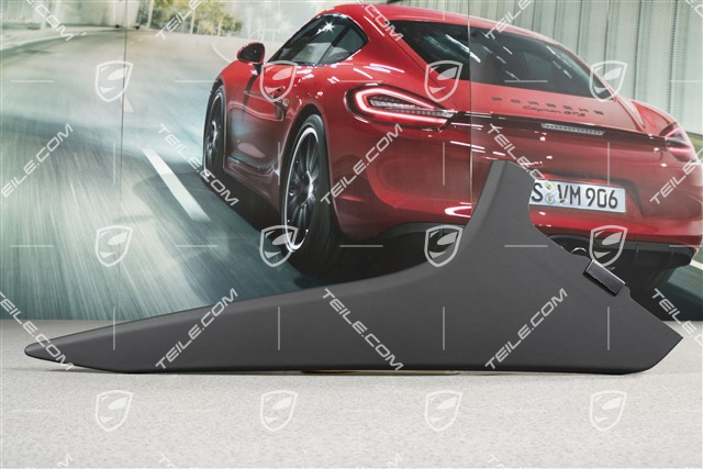 Centre console / tunnel cover, leather, lateral, Black, R