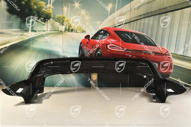 Turbo, Stossfänger  hinten, Blende / Unterteil, mit Löcher für Rückfahrkamera, Schwarzmatt